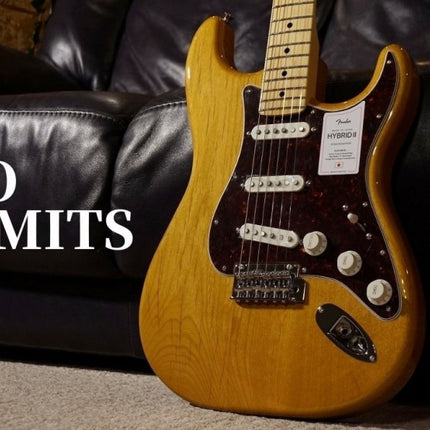 Fender Japan Hybrid II Stratocaster Electric Guitar, Maple Fretboard with Gig Bag - Vintage Natural