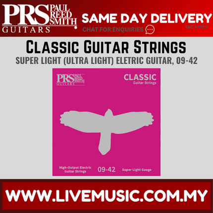 PRS Classic Ultra Light Electric Guitar Strings, 9-42