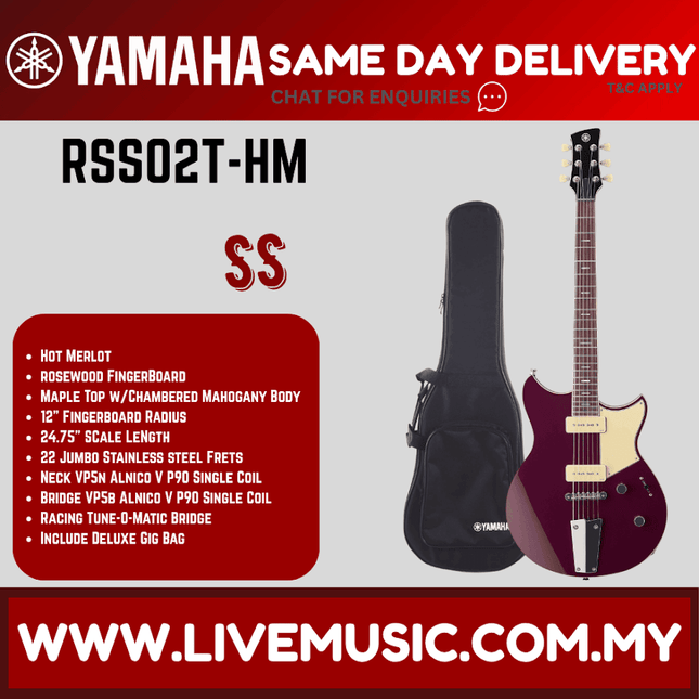 Yamaha Revstar Standard RSS02T Electric Guitar - Hot Merlot ( RSS02T / RSS 02T )
