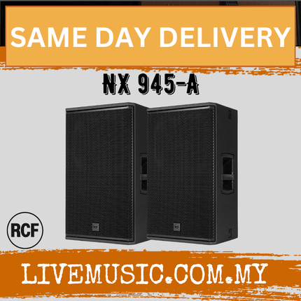 RCF NX 945-A 15'' 2-Way Active Speaker w/Speaker Stand And Cable - Black - Each / Pair ( NX945 / NX945A )