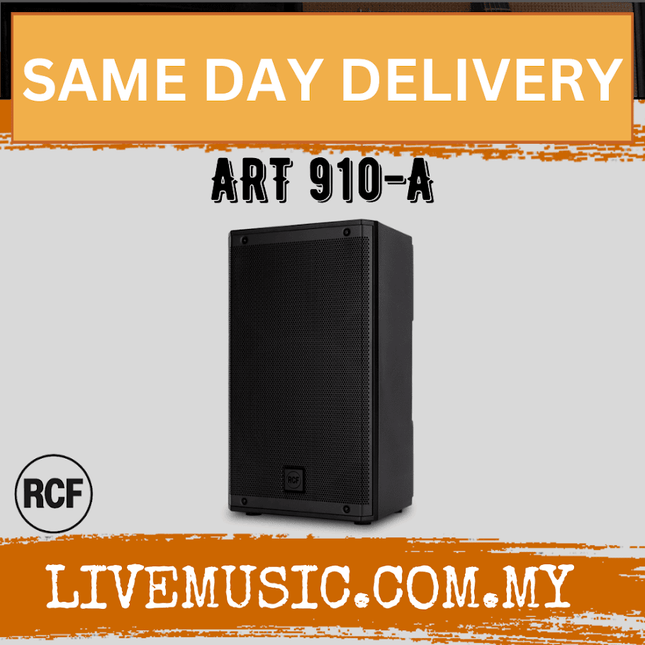 RCF ART 910-A 10" 2100W 2-Way Active Speaker With Speaker Stand And Cable - Each / Pair ( ART910A / 910A / ART )