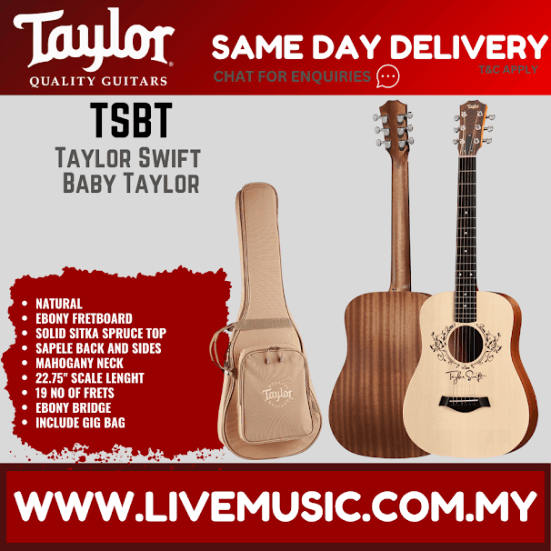 Taylor Baby Taylor Acoustic Guitar w/Bag, Taylor Swift Signature ( TSBT )