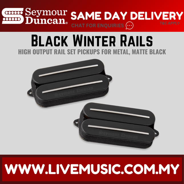 Seymour Duncan Black Winter Rails 7-string Humbucker Pickup Set