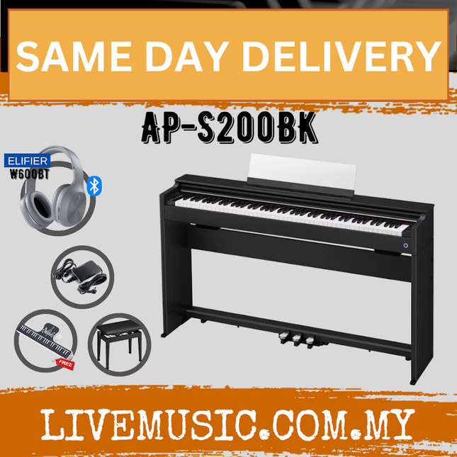 Black Casio Celviano 88-key digital piano with stand and control panel