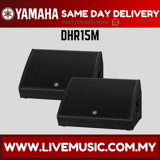 Yamaha DHR15M 15-Inch Passive Stage Monitor Speaker with FREE Speakon Cables - Pair (DHR-15M/DHR 15M)