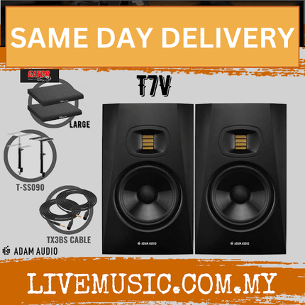 Adam Audio T7V - 7 inch Powered Studio Monitor with Speaker Stand And Gator Isolation Pads - Each / Pair