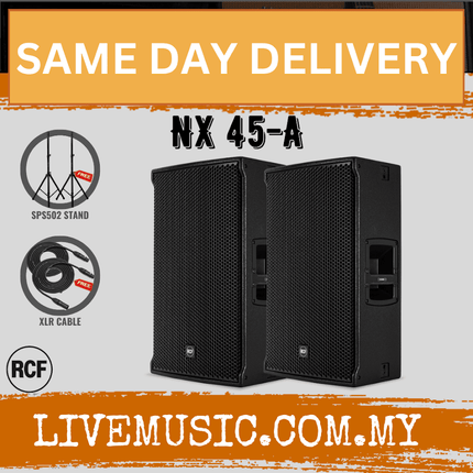 RCF NX 45-A TWO-WAY Multipurpose Active Acoustic Box With Speaker Stand And Cable - Each / Pair ( NX45A / NX 45 A )