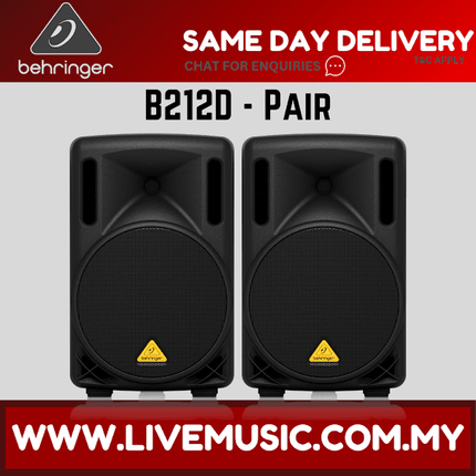 Behringer Eurolive B212D 550W 12" Powered Speaker w/Wireless Mic, Speaker Stand and Cable - Pair ( B-212D / B 212D )