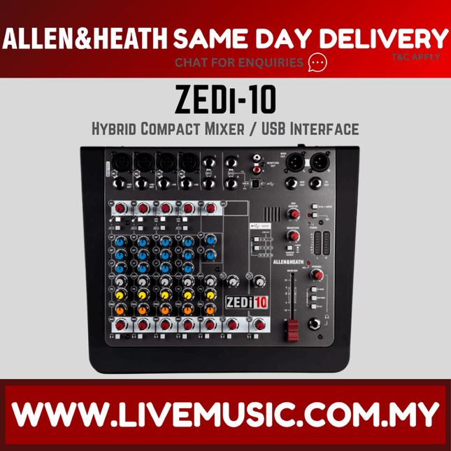Allen & Heath ZEDi-10 Mixer and USB Audio Interface ( ZEDi10 / ZEDi-10 )