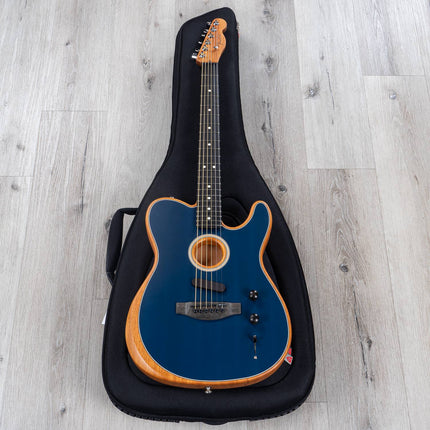 Fender American Acoustasonic Telecaster Acoustic Electric Guitar w/Bag, Ebony FB, Steel Blue