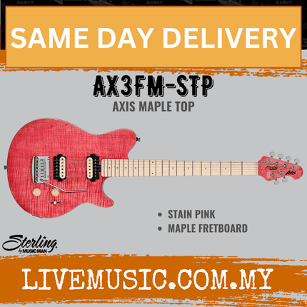 Sterling Axis AX3FM Electric Guitar Maple Fretboard - Stain Pink (AX-3S)