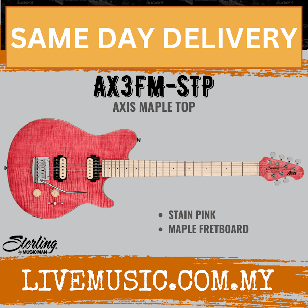 Sterling Axis AX3FM Electric Guitar Maple Fretboard - Stain Pink (AX-3S)