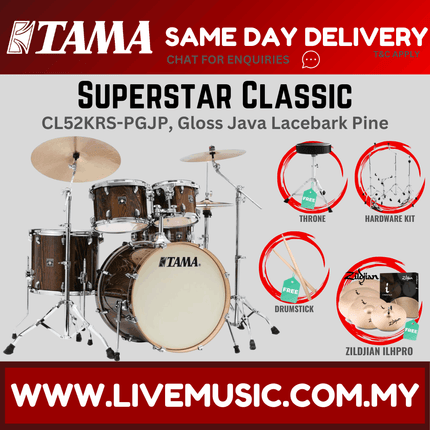 Tama Superstar Classic CL52KRS 5-Piece With Zildjian ILHPRO Cymbal Set - ( CL-52KRS )