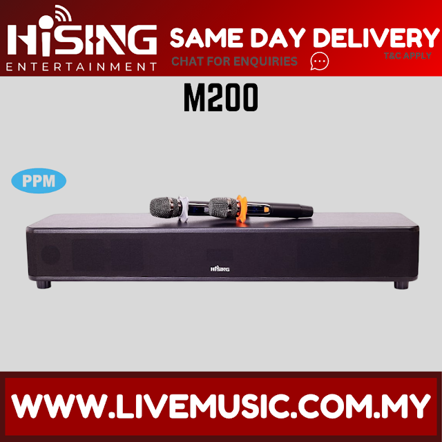 HiSing M200 All-in-One Family Karaoke Soundbar KTV BOX with Amplifier, Wireless Mic ( M 200 M-200 )