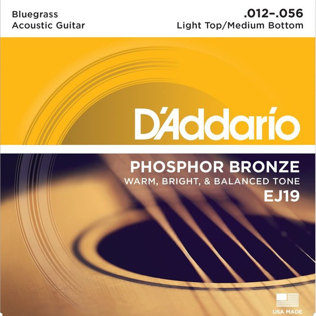 D'Addario EJ19 - Phosphor Bronze Light Top/Medium Bottom Acoustic Guitar String (12-56)(DAddario)