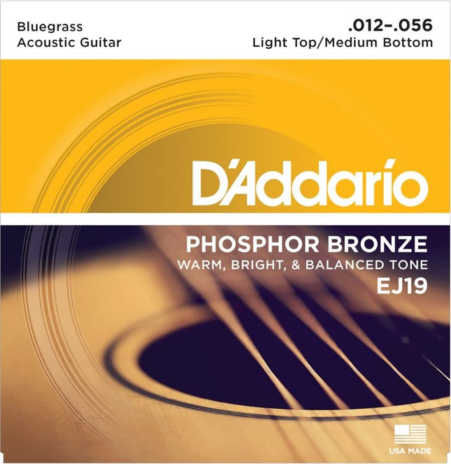 D'Addario EJ19 - Phosphor Bronze Light Top/Medium Bottom Acoustic Guitar String (12-56)(DAddario)