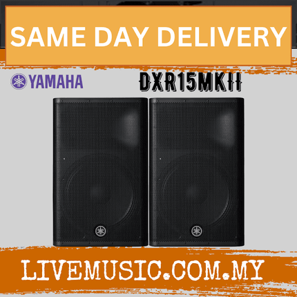 Yamaha DXR15 mkII 1100-Watt 15 inch Powered Speaker w/Speaker Stand - Each / Pair ( DXR-15 / DXR 15 / MKII )