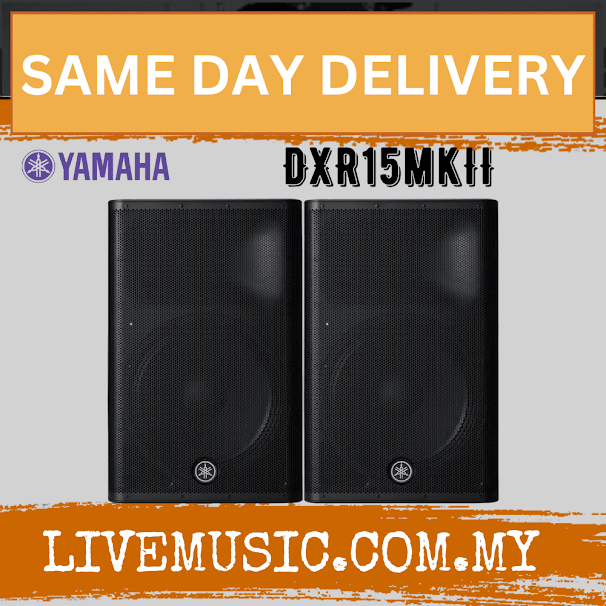 Yamaha DXR15 mkII 1100-Watt 15 inch Powered Speaker w/Speaker Stand - Each / Pair ( DXR-15 / DXR 15 / MKII )