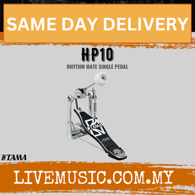 Tama HP10 single bass drum pedal with chrome stand and black footboard