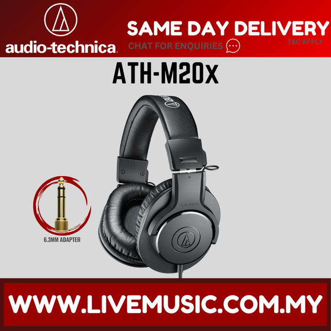 Audio Technica ATH-M20x Professional Monitor Headphone ( M20x / ATHM20x)