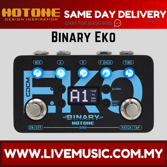 Hotone Binary Eko Delay Guitar Effects Pedal