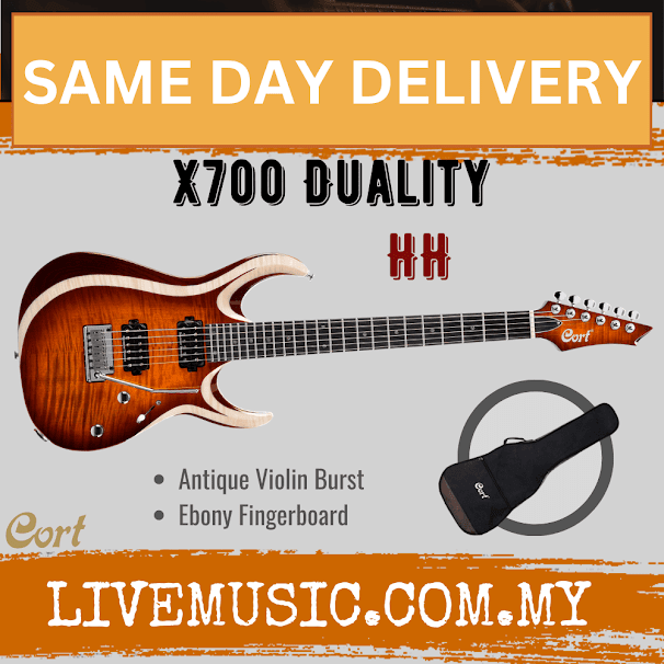 Cort X Series X700 Duality Electric Guitar Ebony Fretboard with Bag - Antique Violin Burst (X-700 X 700)