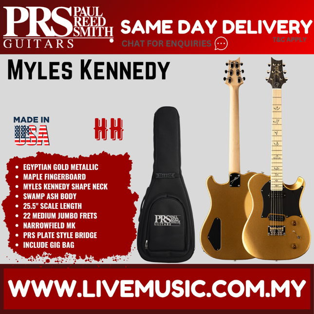 PRS Myles Kennedy Electric Guitar, Egyptian Gold Metallic