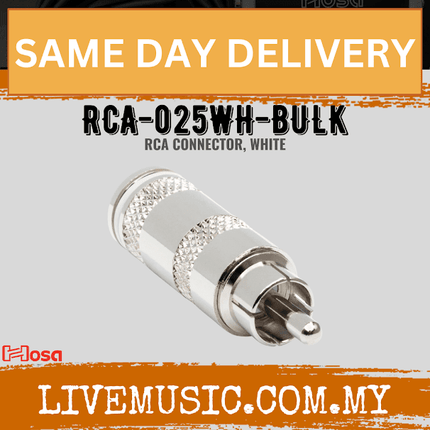 Hosa RCA-025WH-BULK RCA Connector, White (RCA025WH/RCA 025)