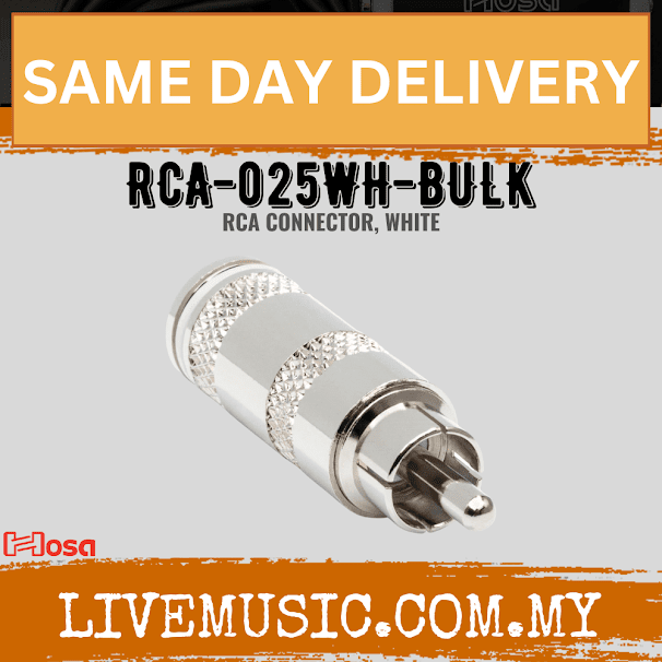 Hosa RCA-025WH-BULK RCA Connector, White (RCA025WH/RCA 025)