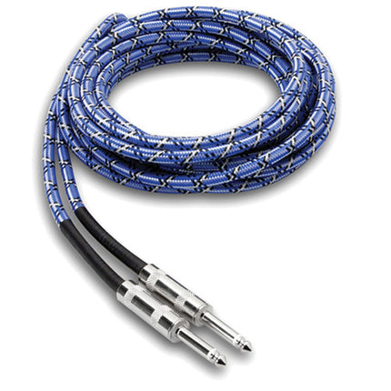 Hosa Technology 3GT-18C1 18inch GT Series Cloth Guitar Cable - Blue (3GT18C1/3GT 18C1)