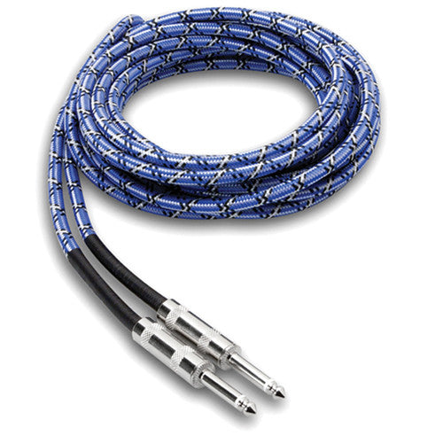 Hosa Technology 3GT-18C1 18inch GT Series Cloth Guitar Cable - Blue (3GT18C1/3GT 18C1)