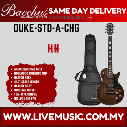 Bacchus DUKE-STD-A Global Series Les Paul Body Electric Guitar - Aged Charcoal Grey ( DUKE STD A / DUKESTDA )