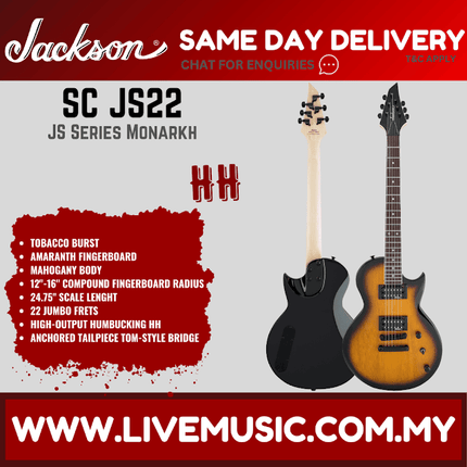 Jackson JS22 SC - JS Series Monarkh Electric Guitar - Tobacco Burst (JS22 / JS 22)