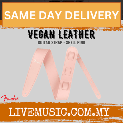 Fender Vegan Leather Guitar Strap, Shell Pink