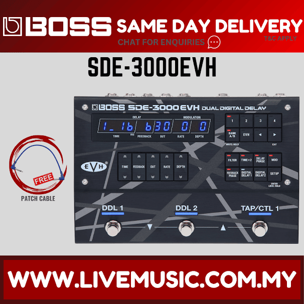 Boss SDE-3000EVH Dual Digital Delay Effect Pedal ( SDE3000EVH / SDE 3000EVH )