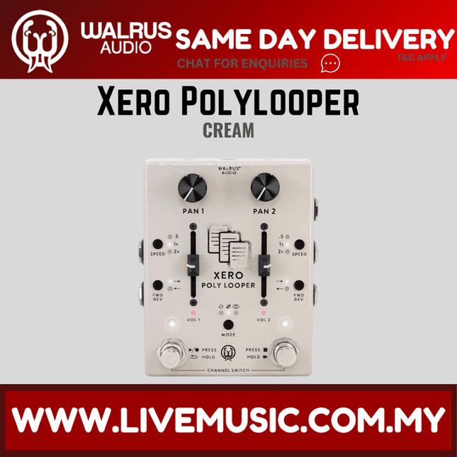 Walrus Audio Xero Polylooper Guitar Pedal, Cream ( Polylooper )