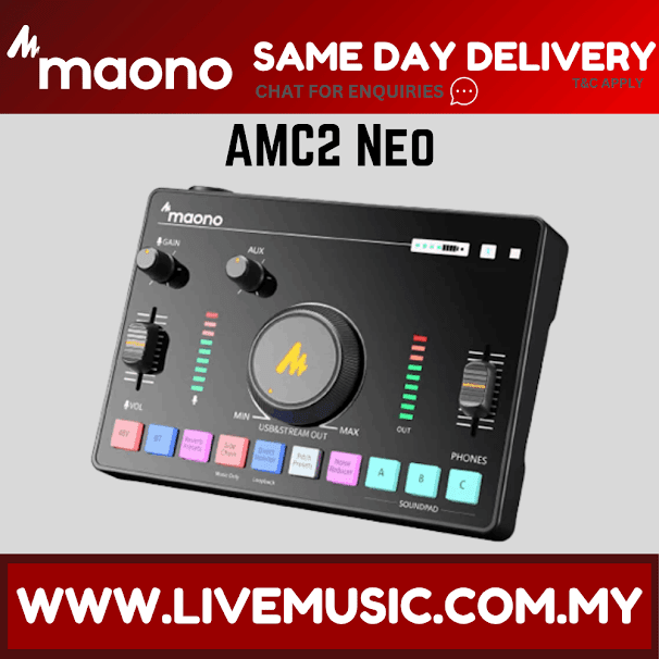 Maono AMC2 NEO One-Stop Streaming Audio Mixer & Sound Card - Black ( AMC2NEO / AMC2-NEO )