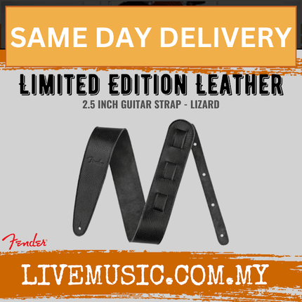 Fender 2.5 inch Limited Edition Leather Guitar Strap, Lizard