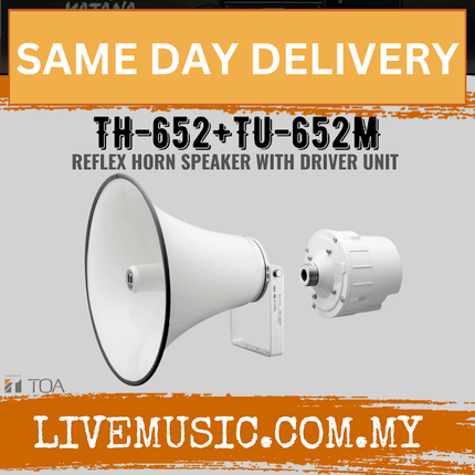 TOA TH-652 Reflex Horn Speaker with TU-652M Driver Unit - 50W 100V/70V ( TH652 / TU652M )