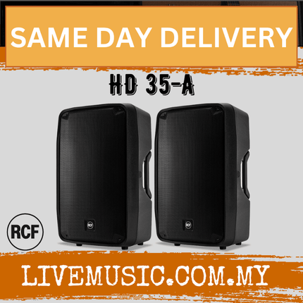 RCF HD 35-A 15" 2-Way 1400W Active Speaker With Speaker Stand And Cable - Each / Pair ( HD35A / HD 35 A )