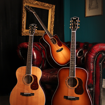 Cort Gold-D8 - Acoustic Guitar with Gig Bag - Light Burst (Gold D8/GoldD8)