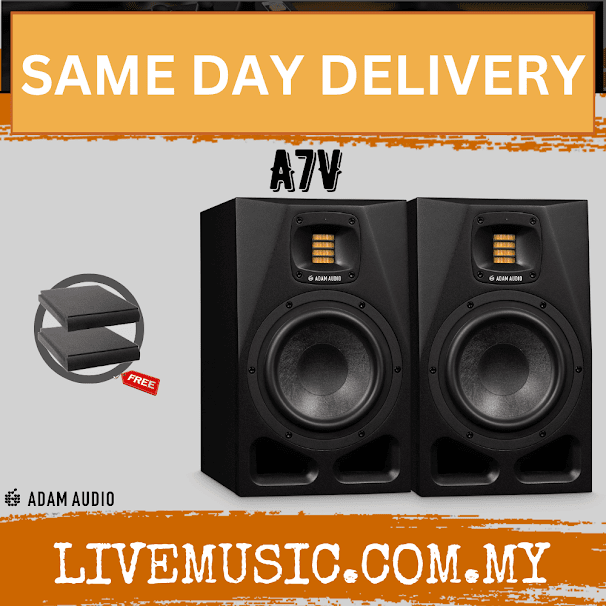 ADAM Audio A7V 7-inch Powered Studio Monitor With Speaker Stand And Isolation Pad - Pair ( A7V / A 7V )