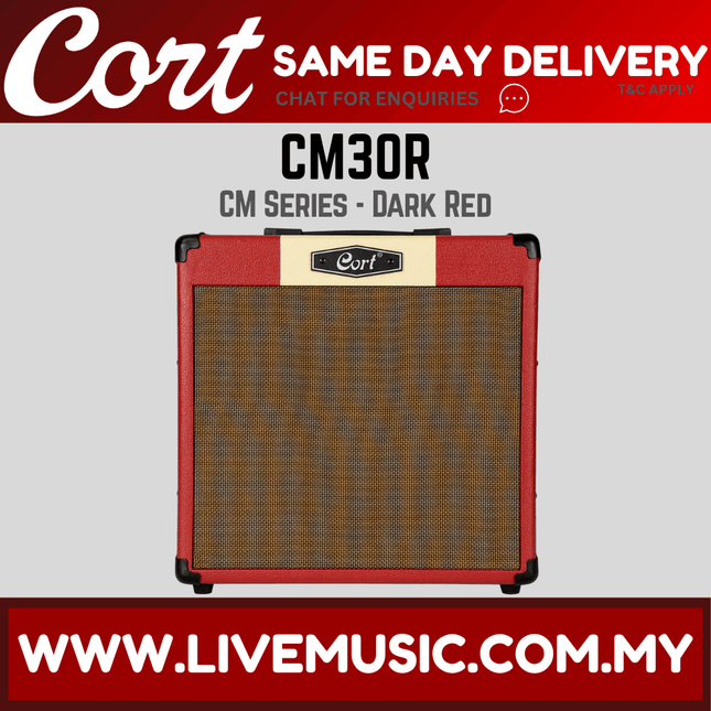 Cort CM30R-DR 30-Watt Electric Guitar Amplifier - Dark Red ( CM30R / CM30RDR )