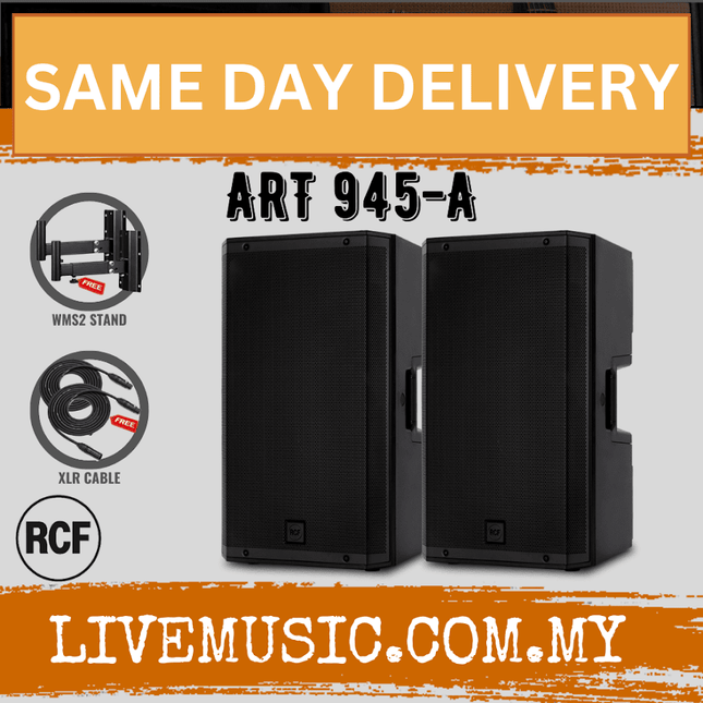 RCF ART 945-A Two-Way 15" 2100W Powered PA Speaker With Speaker Stand And Cable ( ART945A / 945A / ART )