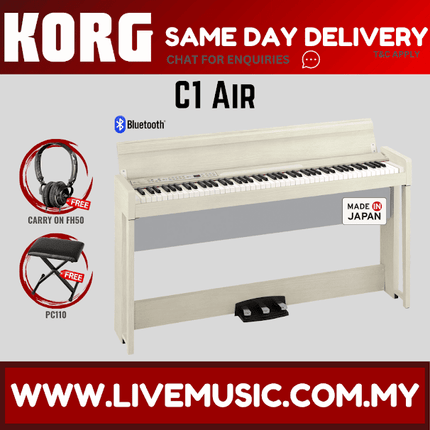 Korg C1 Air Digital Piano with Keyboard Bench and Adaptor - White Ash ( C1AIR / C1-AIR )