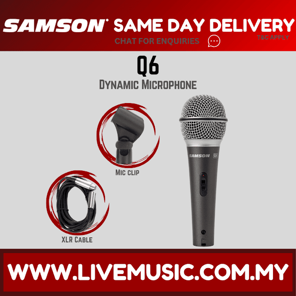 Samson Q6 - Dynamic Handheld Microphone (Q-6/Q 6)