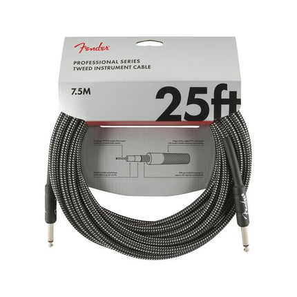 Fender Professional Series Instrument Cable, 25ft - Grey Tweed