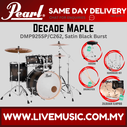 Pearl Decade Maple DMP925SP/C 5-Piece Drum Set with Zildjian ILHPRO Cymbals Set and Hardware