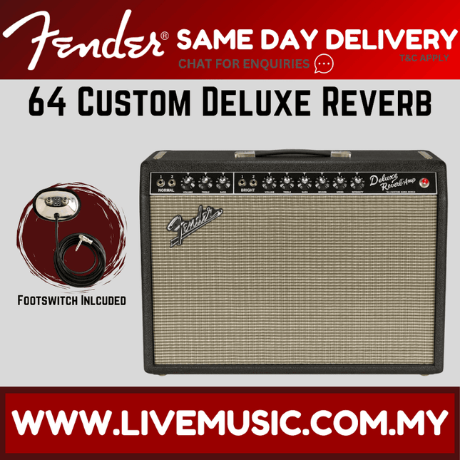 Fender 64 Custom Deluxe Reverb Guitar Combo Tube Amplifier