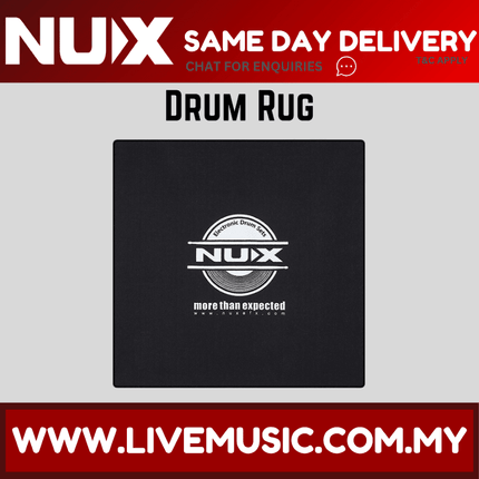 NUX Drum Rug - 130cm X 130cm Anti Slip Drum Carpet For Acoustic Or Electric Drumkit ( Black )